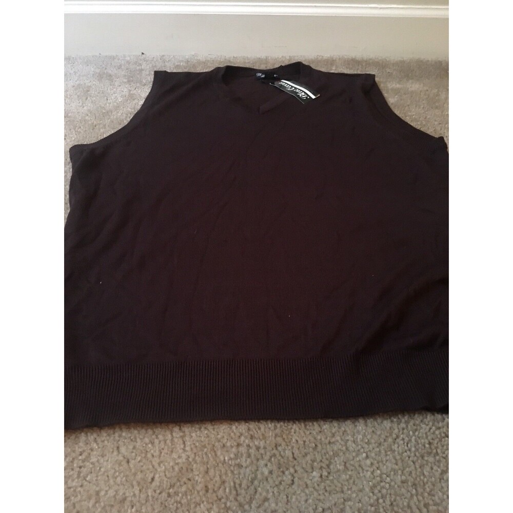 Blue Ocean Men's Casual Sweater Vest Size 2XL Dark Brown Solid